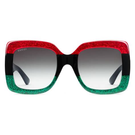 red and green square gucci sunglasses|gucci aviator style sunglasses.